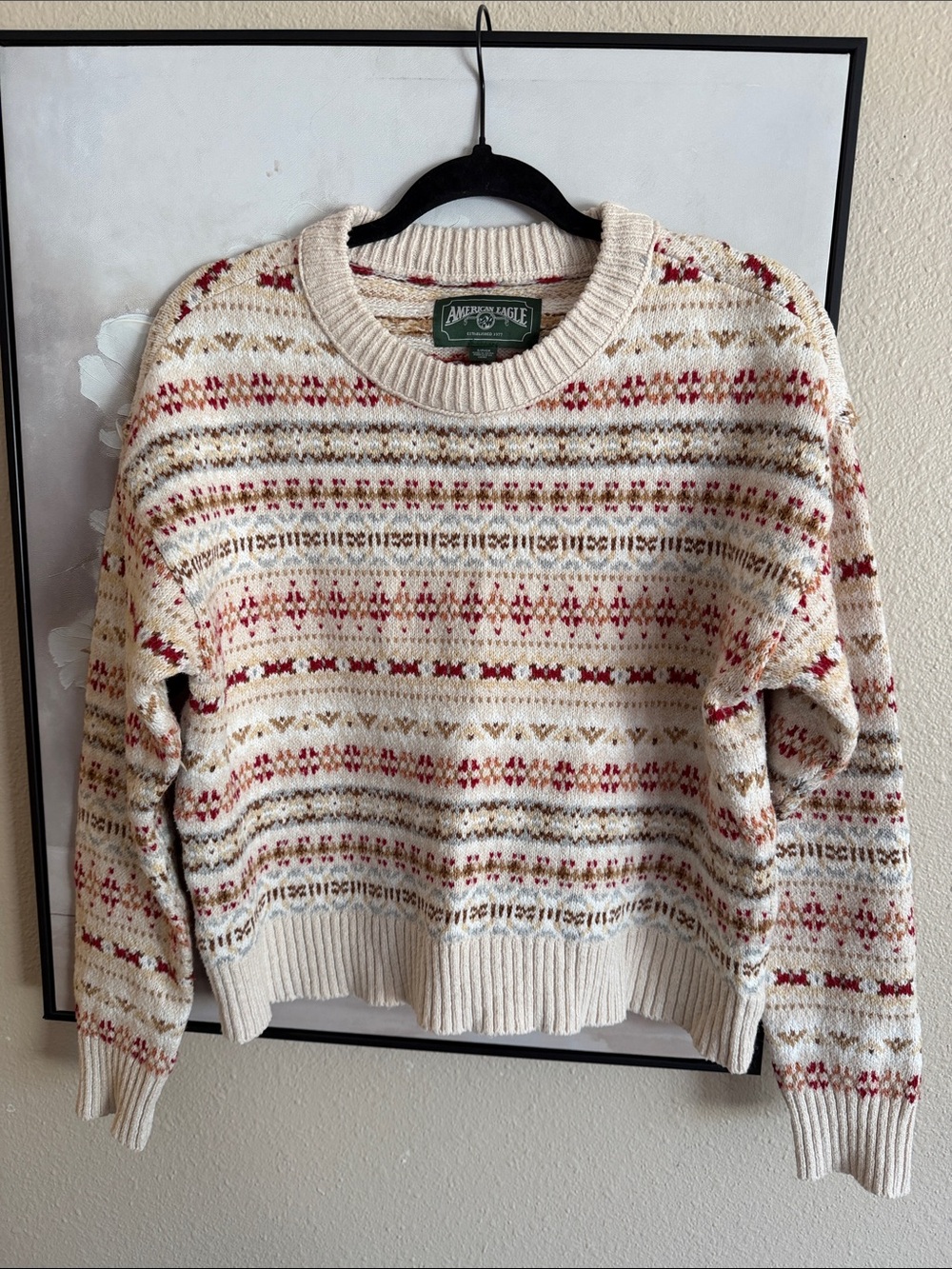American Eagle Fair Isle Snowdrift Sweater